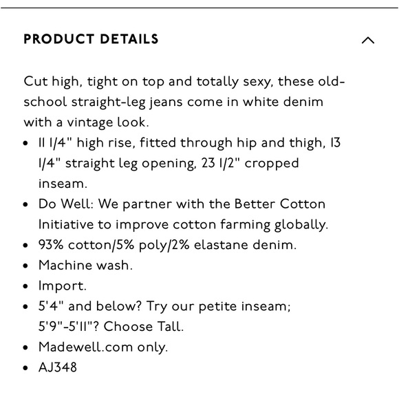 Madewell Petite Classic Straight Jeans in Tile White - Picture 6 of 6